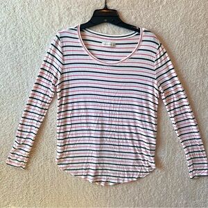 Abercrombie & Fitch Women’s Striped Long Sleeve Shirt Round Neck Size Medium